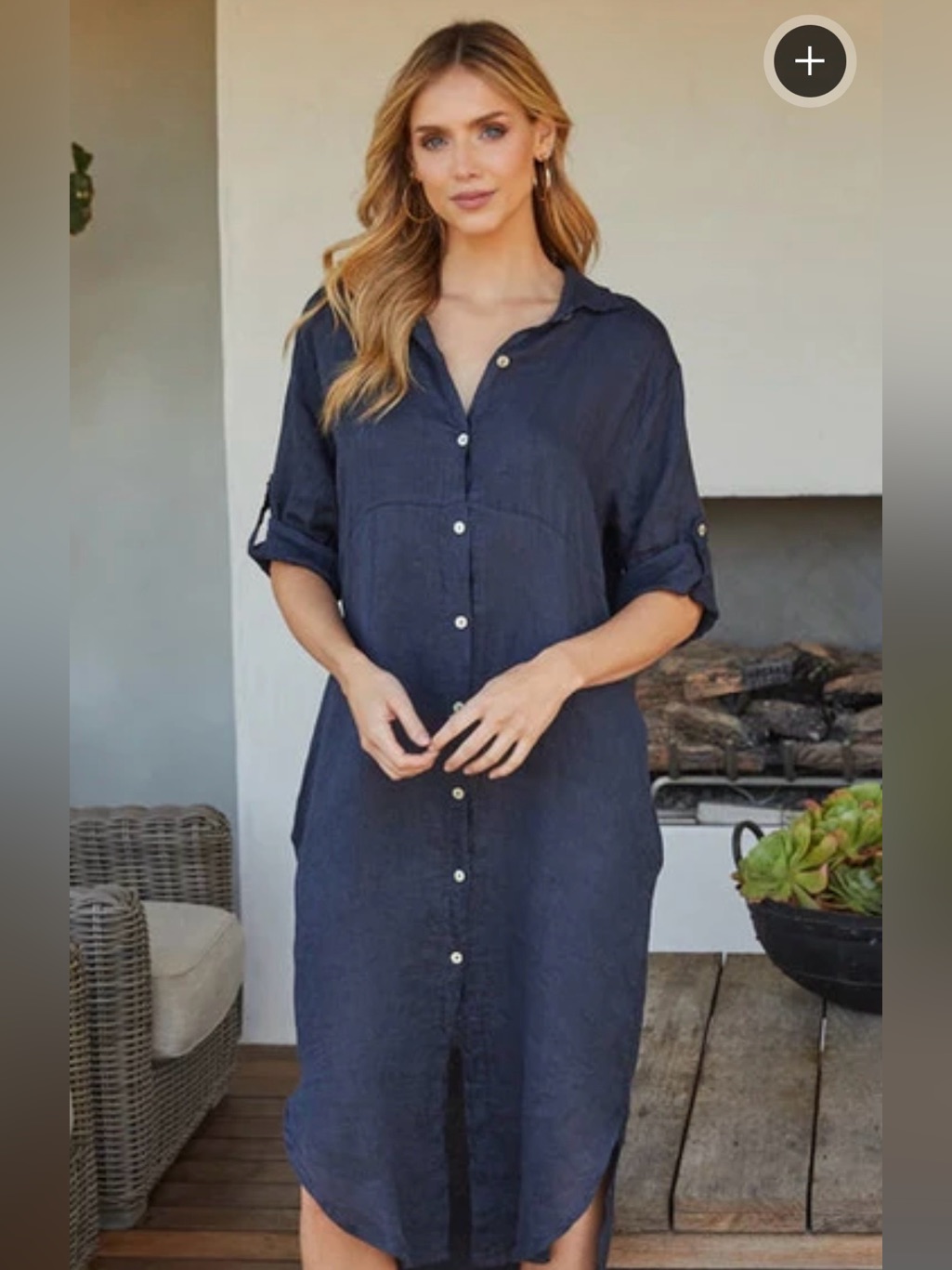 Nwt Milio-Milano 100% Italian Linen Maxi Shirt Dress Size M Coastal Resortwear